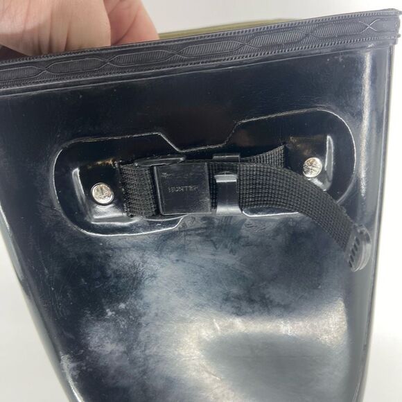 Hunter Women’s Black Gloss Round Toe Adjustable Rain Boots Size 7 - Picture 3 of 6